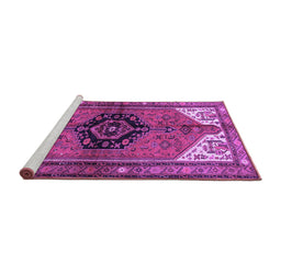 Sideview of Machine Washable Persian Purple Traditional Area Rugs, wshtr133pur