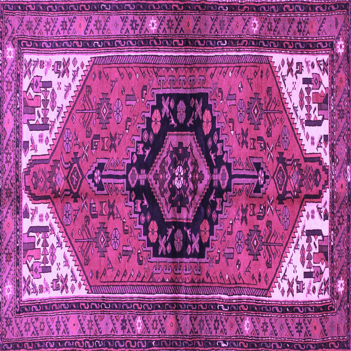 Square Machine Washable Persian Purple Traditional Area Rugs, wshtr133pur