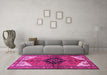 Machine Washable Persian Pink Traditional Rug in a Living Room, wshtr133pnk