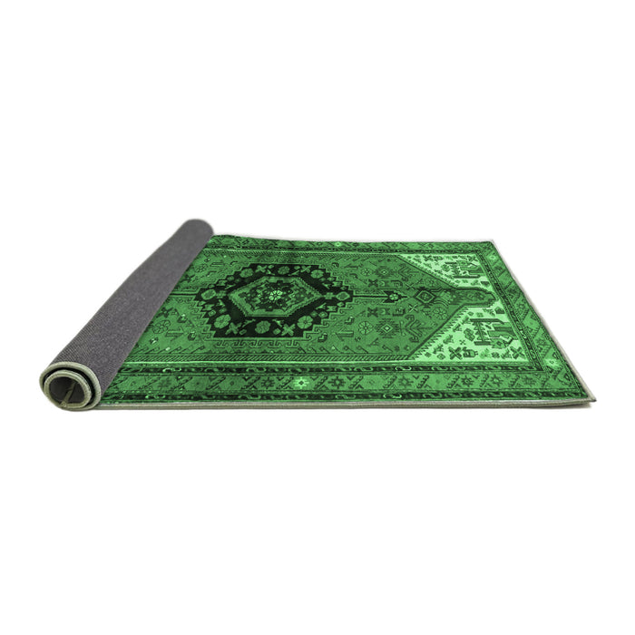 Sideview of Persian Emerald Green Traditional Rug, tr133emgrn