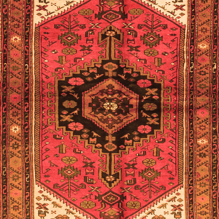 Serging Thickness of Machine Washable Persian Orange Traditional Area Rugs, wshtr133org