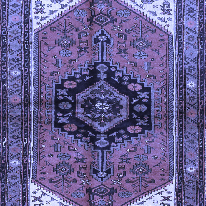 Machine Washable Persian Blue Traditional Rug, wshtr133blu