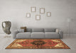 Machine Washable Persian Brown Traditional Rug in a Living Room,, wshtr133brn