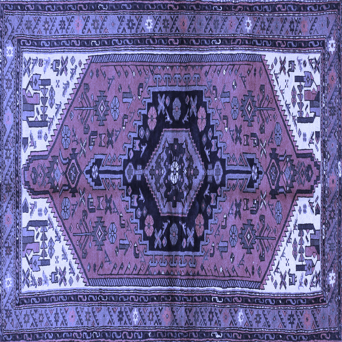 Square Machine Washable Persian Blue Traditional Rug, wshtr133blu