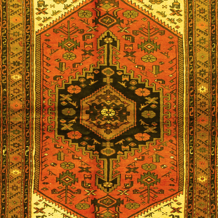 Machine Washable Persian Yellow Traditional Rug, wshtr133yw