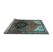 Sideview of Machine Washable Persian Light Blue Traditional Rug, wshtr133lblu