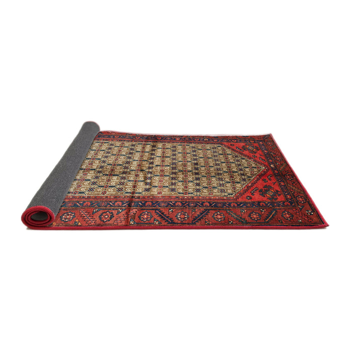 Sideview of Traditional Fire Brick Red Persian Rug, tr134