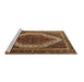 Sideview of Machine Washable Persian Brown Traditional Rug, wshtr1340brn