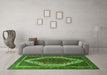 Machine Washable Persian Green Traditional Area Rugs in a Living Room,, wshtr1340grn