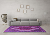 Machine Washable Persian Purple Traditional Rug, wshtr1340pur