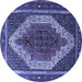 Round Persian Blue Traditional Rug, tr1340blu