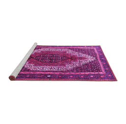Sideview of Machine Washable Persian Pink Traditional Rug, wshtr1340pnk