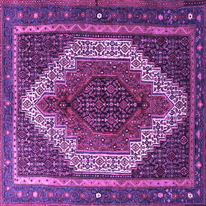Square Machine Washable Persian Purple Traditional Area Rugs, wshtr1340pur