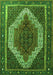 Serging Thickness of Machine Washable Persian Green Traditional Area Rugs, wshtr1340grn