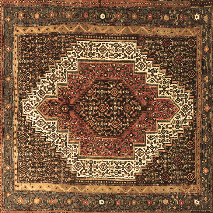 Square Machine Washable Persian Brown Traditional Rug, wshtr1340brn