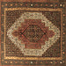 Square Machine Washable Persian Brown Traditional Rug, wshtr1340brn