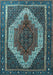 Machine Washable Persian Light Blue Traditional Rug, wshtr1340lblu