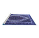 Sideview of Machine Washable Persian Blue Traditional Rug, wshtr1340blu