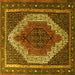 Square Persian Yellow Traditional Rug, tr1340yw