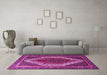 Machine Washable Persian Pink Traditional Rug in a Living Room, wshtr1340pnk