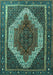 Machine Washable Persian Turquoise Traditional Area Rugs, wshtr1340turq