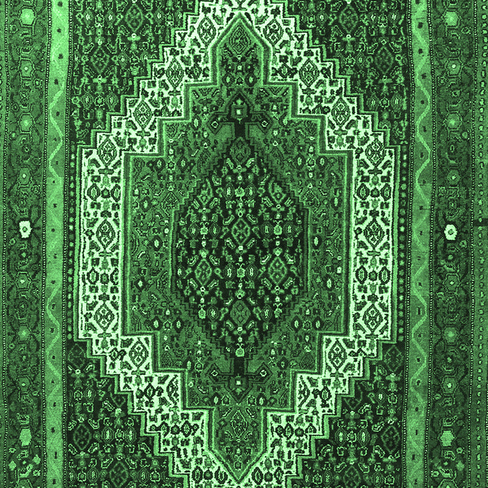 Machine Washable Persian Emerald Green Traditional Area Rugs, wshtr1340emgrn