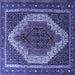 Square Persian Blue Traditional Rug, tr1340blu