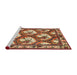 Sideview of Machine Washable Traditional Sand Brown Rug, wshtr1341