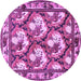 Round Persian Purple Traditional Rug, tr1341pur