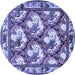 Round Persian Blue Traditional Rug, tr1341blu