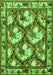 Serging Thickness of Machine Washable Persian Green Traditional Area Rugs, wshtr1341grn