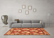 Machine Washable Persian Orange Traditional Area Rugs in a Living Room, wshtr1341org