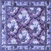 Square Persian Blue Traditional Rug, tr1341blu