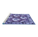 Sideview of Machine Washable Persian Blue Traditional Rug, wshtr1341blu