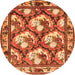 Square Persian Orange Traditional Rug, tr1341org