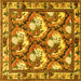 Square Persian Yellow Traditional Rug, tr1341yw