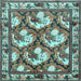 Square Persian Light Blue Traditional Rug, tr1341lblu