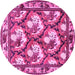 Round Persian Pink Traditional Rug, tr1341pnk
