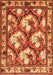 Serging Thickness of Machine Washable Persian Orange Traditional Area Rugs, wshtr1341org