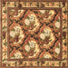 Square Machine Washable Persian Brown Traditional Rug, wshtr1341brn