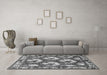 Machine Washable Persian Gray Traditional Rug in a Living Room,, wshtr1341gry