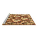 Sideview of Machine Washable Persian Brown Traditional Rug, wshtr1341brn