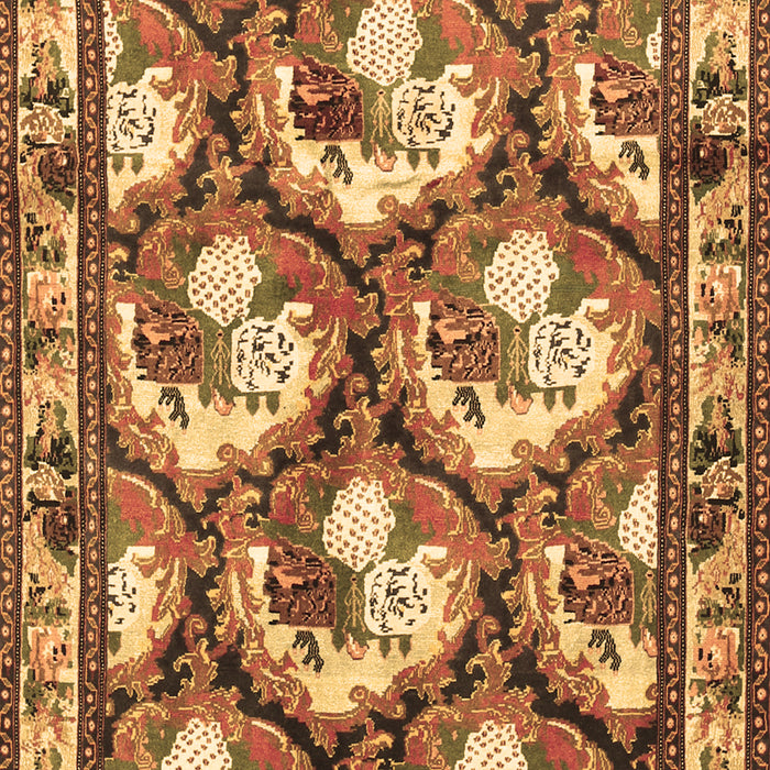 Machine Washable Persian Brown Traditional Rug, wshtr1341brn