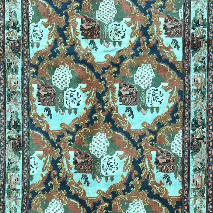 Machine Washable Persian Light Blue Traditional Rug, wshtr1341lblu