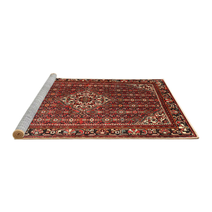 Sideview of Machine Washable Traditional Tomato Red Rug, wshtr1342