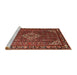 Sideview of Machine Washable Traditional Tomato Red Rug, wshtr1342