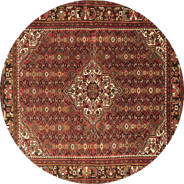 Round Machine Washable Persian Brown Traditional Rug, wshtr1342brn