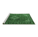 Sideview of Machine Washable Persian Emerald Green Traditional Area Rugs, wshtr1342emgrn