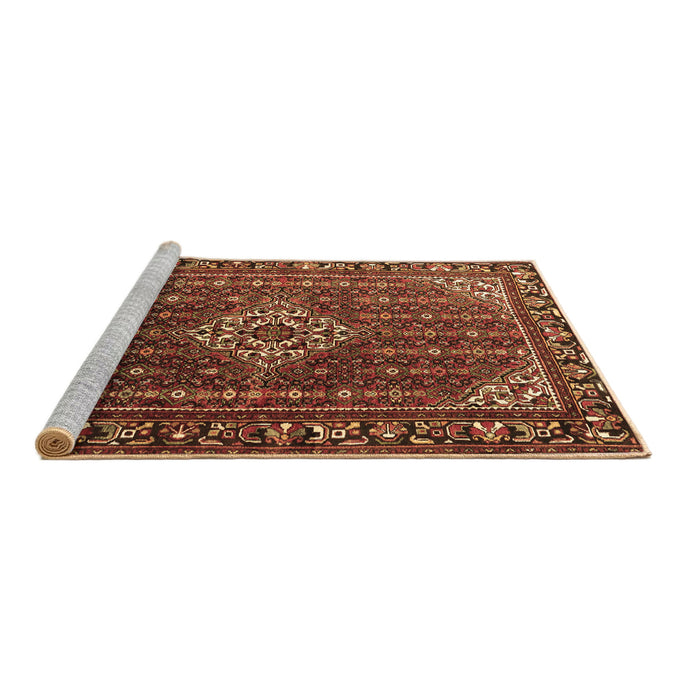 Sideview of Machine Washable Persian Brown Traditional Rug, wshtr1342brn