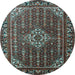 Round Persian Light Blue Traditional Rug, tr1342lblu